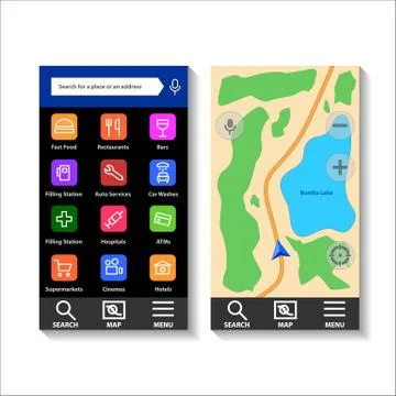 Navigator application interface Stock Illustration