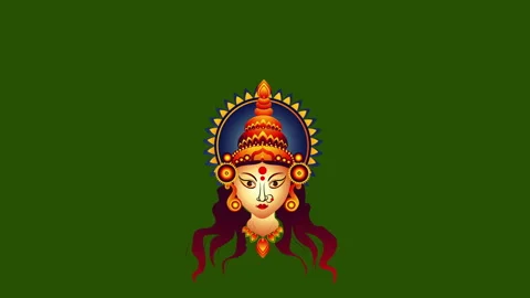 Navratri animation with goddess head Dur... | Stock Video | Pond5