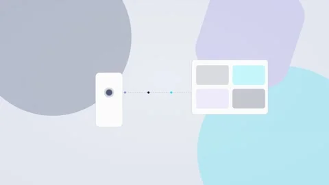 Navy and cyan AI agent automation workflow flat design loop 動画素材 342627519