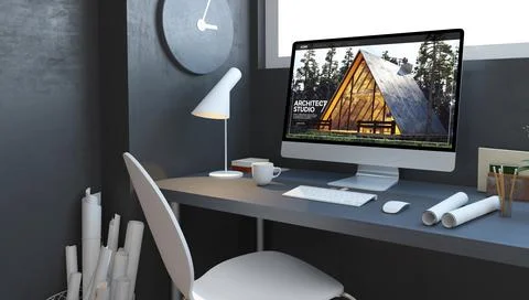 Navy architect studio Stock Illustration