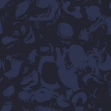 Navy Blue Abstract Bubble Brushstroke seamless pattern design Stock Illustration