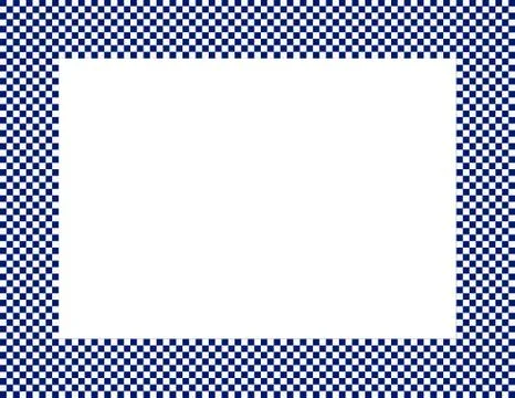 Navy blue and white checkered frame Stock Illustration