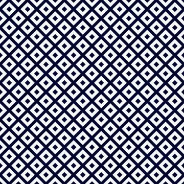 Navy blue and white diagonal squares tiles pattern repeat background Stock Illustration