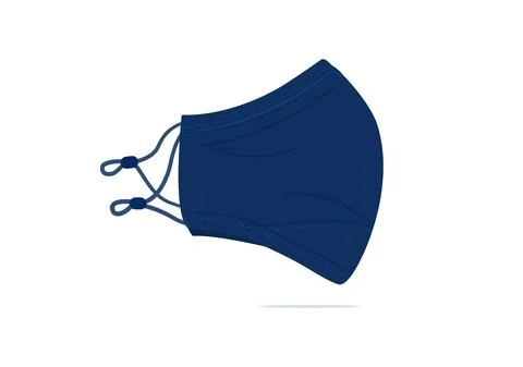 Navy blue face mask vector isolated on white background Stock Illustration