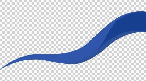 Navy blue flowing wave banner shape isolated on transparent background Stock Illustration