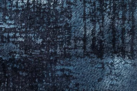 Navy blue fluffy background of soft, fleecy fabric, macro. textile backdrop Stock Photos