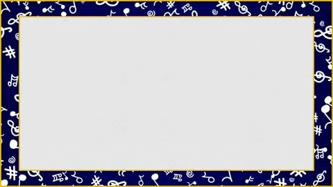 Navy Blue Frame White Musical Note Moving 4K Loop Alpha Vídeos de archivo 335453956