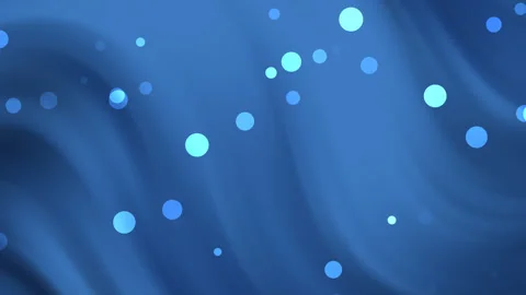 Navy blue gradient background with blurry waves and scattered bokeh lights Stock Footage 319991957