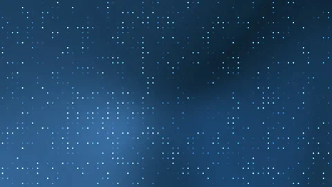 Navy blue gradient background with small white squares in a grid pattern Stock Footage 319991134