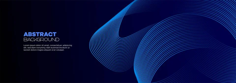 Navy blue gradient shiny lines pattern and Futuristic technology web background Stock Illustration