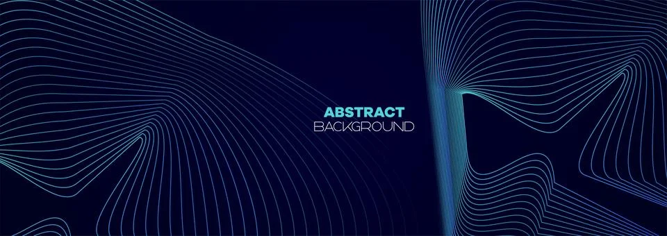 Navy blue gradient shiny lines pattern Futuristic technology web background Stock Illustration