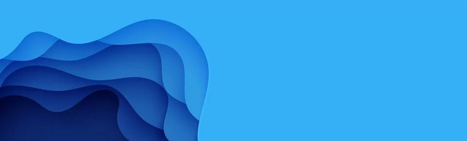 Navy blue layers with smooth shadow papercut art. Vector illustration, origami イラスト素材