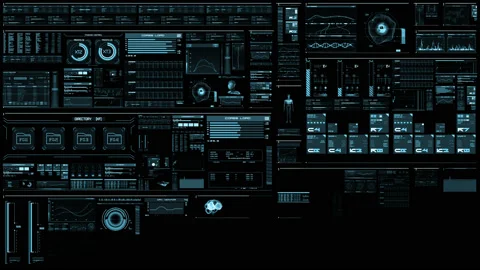 Navy blue looped futuristic interface. Moving fast with data processing Stock Footage 149028534