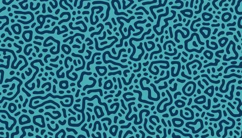 Navy blue psychedelic texture with Turing diffusion effect. Illustrazione stock