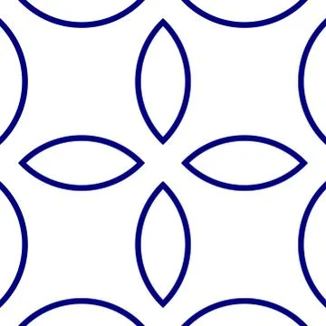Navy blue seamless pattern over white background. Monochromatic tiling 스톡 일러스트