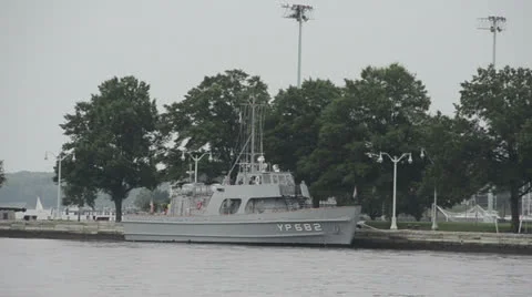 Navy boat preparing for mission Stock Footage 24834309