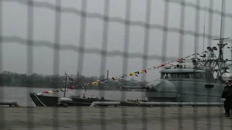 Navy cadets marching Stock Footage 12590297