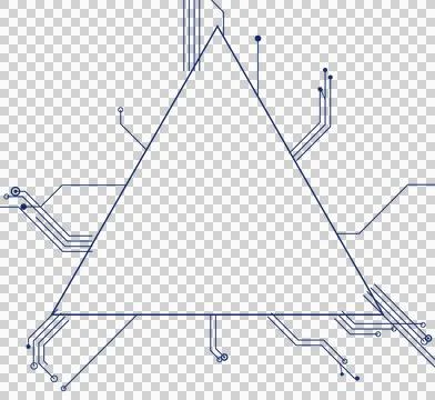 Navy circuit board triangle shape transparent PNG design element Stock Photos