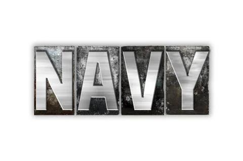 Navy Concept Isolated Metal Letterpress Type Stock Illustration