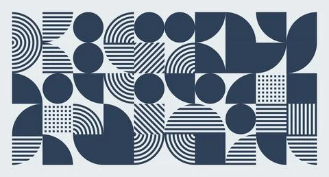 Navy Geometric Abstract Pattern Stock Illustration