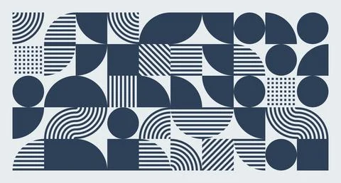 Navy Geometric Abstract Pattern Stock Illustration