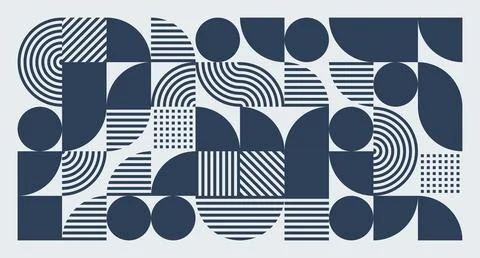 Navy Geometric Abstract Pattern Stock Illustration