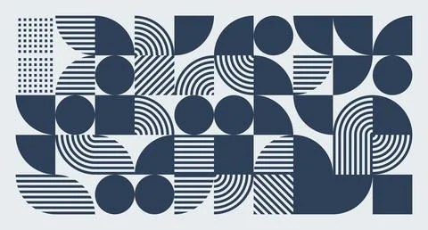 Navy Geometric Abstract Pattern Stock Illustration
