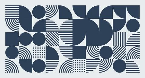 Navy Geometric Abstract Pattern Stock Illustration