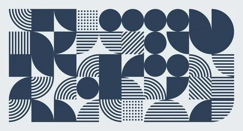 Navy Geometric Abstract Pattern Stock Illustration