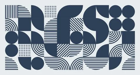 Navy Geometric Abstract Pattern Stock Illustration