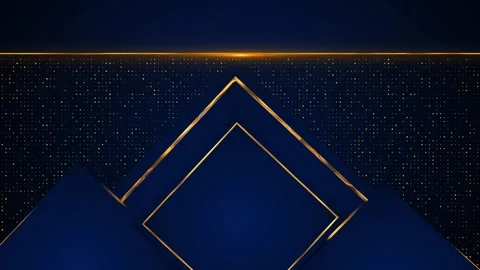 Navy geometric layers and gold diamond outlines create a luxury composition Stock Footage 341019268