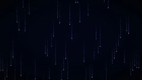 Navy glow matrix rain hacker code background, digital data stream motion loop Stock Footage 342634146