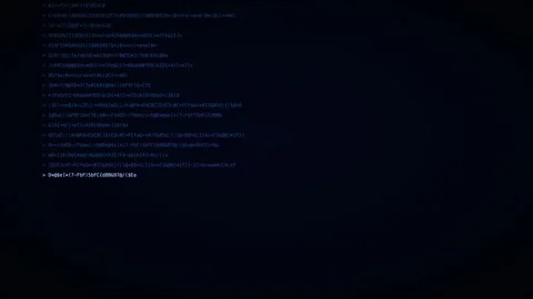 Navy glow terminal typing hacker code background Stock Footage 342633886