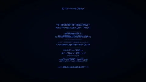 Navy glow vanishing point code hacker code background Stock Footage 342633541