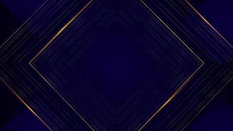 Navy gold diamond line background layered geometric frames, thin metallic Stock Footage 334103839