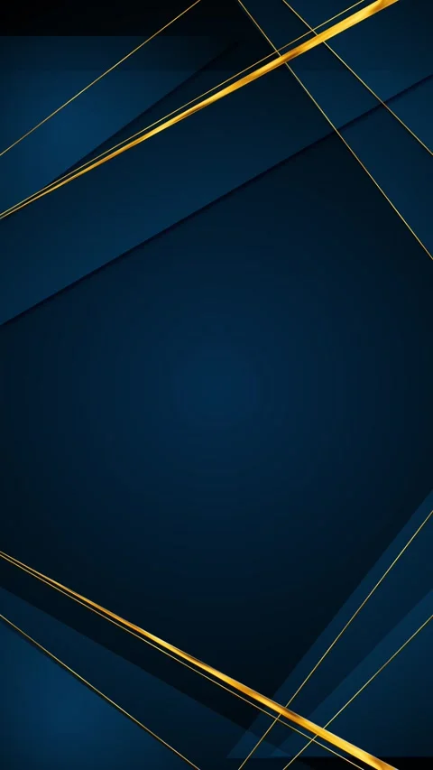 Navy gold geometric background clean empty center, angled metallic lines, elegan Stock Footage 340415244