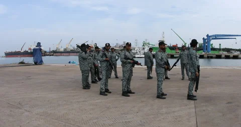 Navy Harbor Security Team 스톡 동영상 326287641