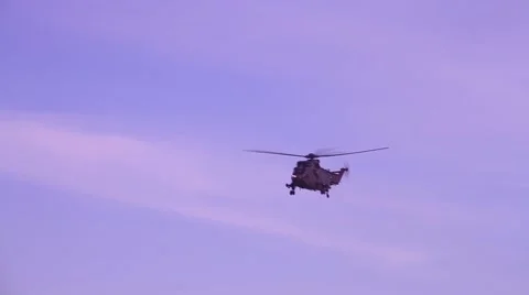 Navy helicopter passing Stock Footage 47878033