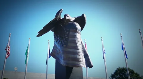 Navy memorial eagle statue. Stock Footage 40237461