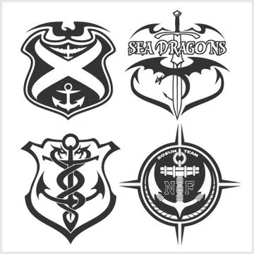 Navy military patch set Ilustración de archivo