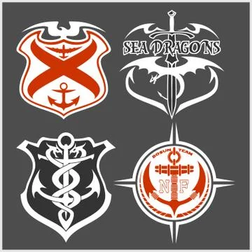 Navy military patch set Ilustración de archivo