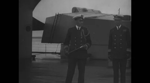 Navy officers talking on ship Stock Footage 43335341