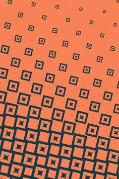 Navy outlined square tiles containing curved star-like centers expand acros.. Stock Illustration