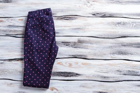 Navy pants with dotted pattern. Stock Photos