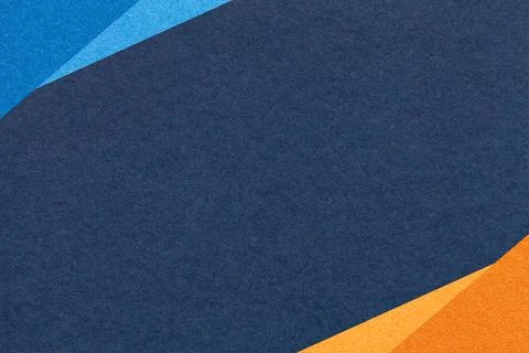 Navy paper texture background with blue orange geometric corners gradient l.. Stock Illustration