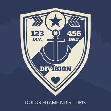 Navy patch with anchor Stock Illustration
