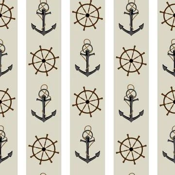 Navy pattern Seamless background pattern with anchor and helm. Copyright: ... Stock Photos