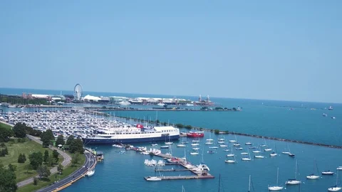 Navy Pier with Boats Stock Footage 113351774