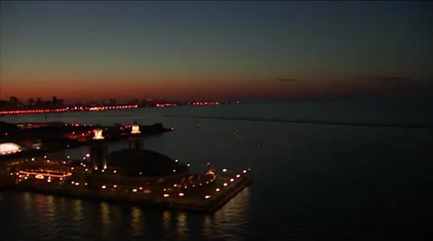 Navy Pier Chicago at Dusk Video stock 36769984