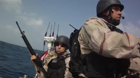Navy pirate control (HD)c Stock Footage 11496072